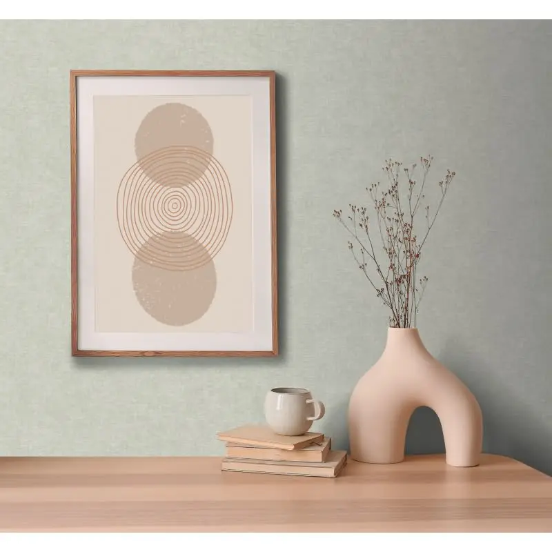 Unitapete Stoffoptik Salbeigrün Einfarbige Vliestapete mdoern (KG-171756)