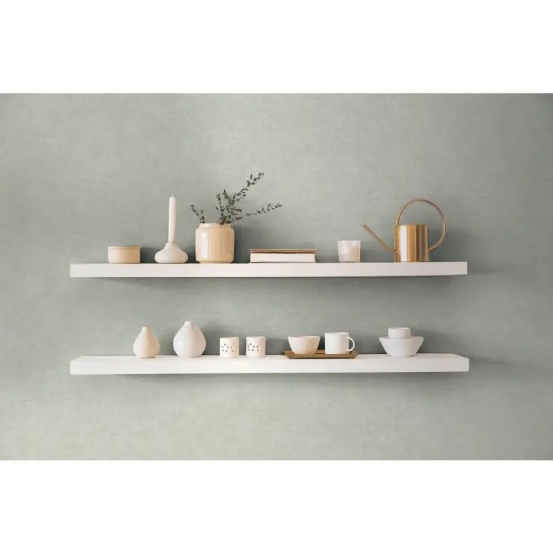 Unitapete Stoffoptik Salbeigrün Einfarbige Vliestapete mdoern (KG-171756)