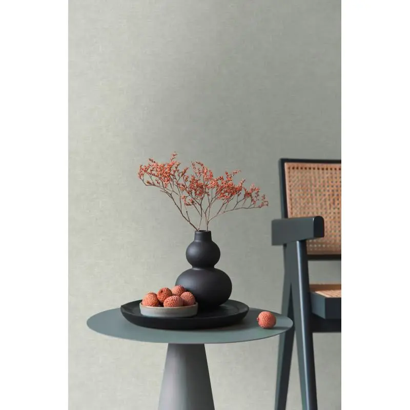 Unitapete Stoffoptik Salbeigrün Einfarbige Vliestapete mdoern (KG-171756)