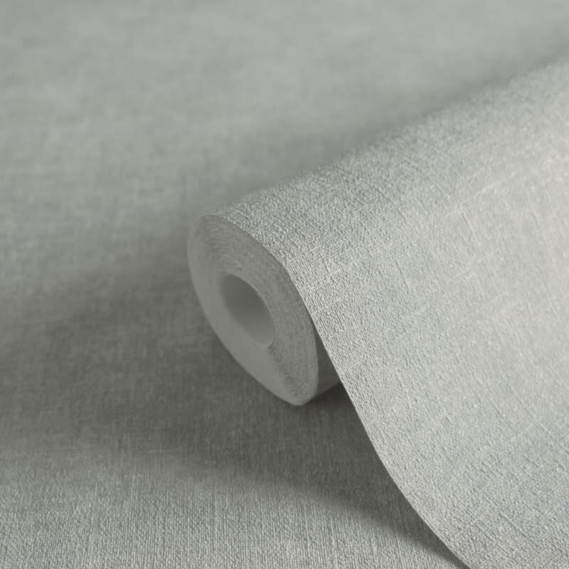 Uni-Tapete Leinenoptik Grau Einfarbige skandinavische Vliestapete (KG-171757)