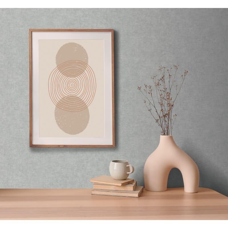 Uni-Tapete Leinenoptik Grau Einfarbige skandinavische Vliestapete (KG-171757)