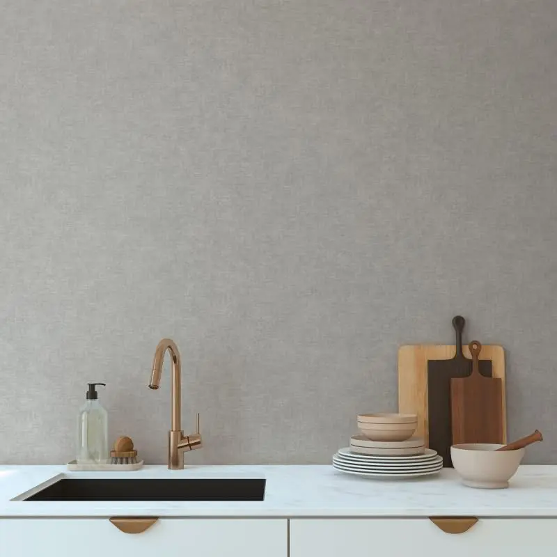 Uni-Tapete Leinenoptik Grau Einfarbige skandinavische Vliestapete (KG-171757)