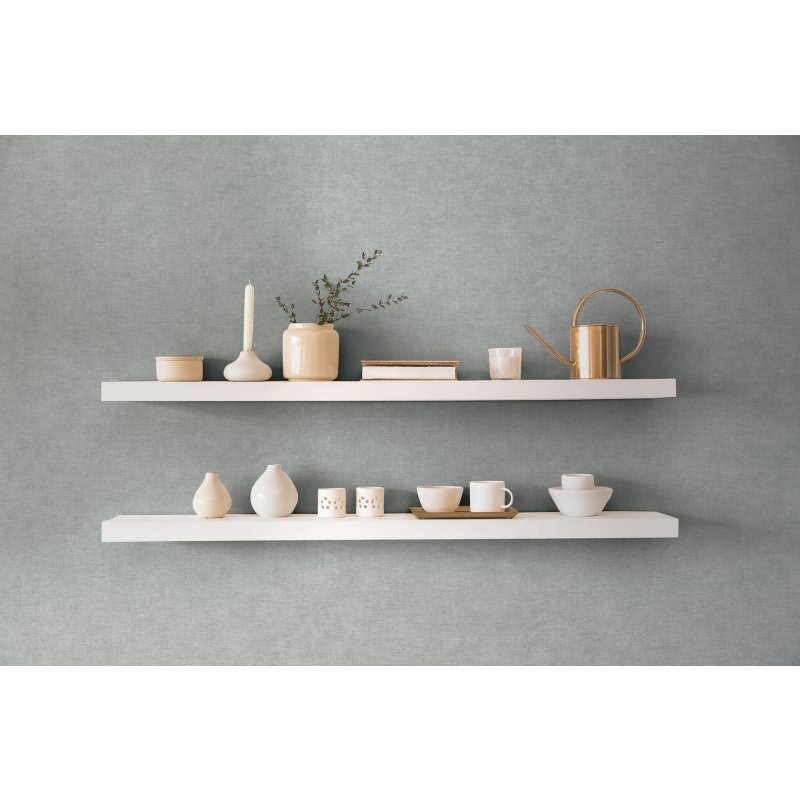 Uni-Tapete Leinenoptik Grau Einfarbige skandinavische Vliestapete (KG-171757)