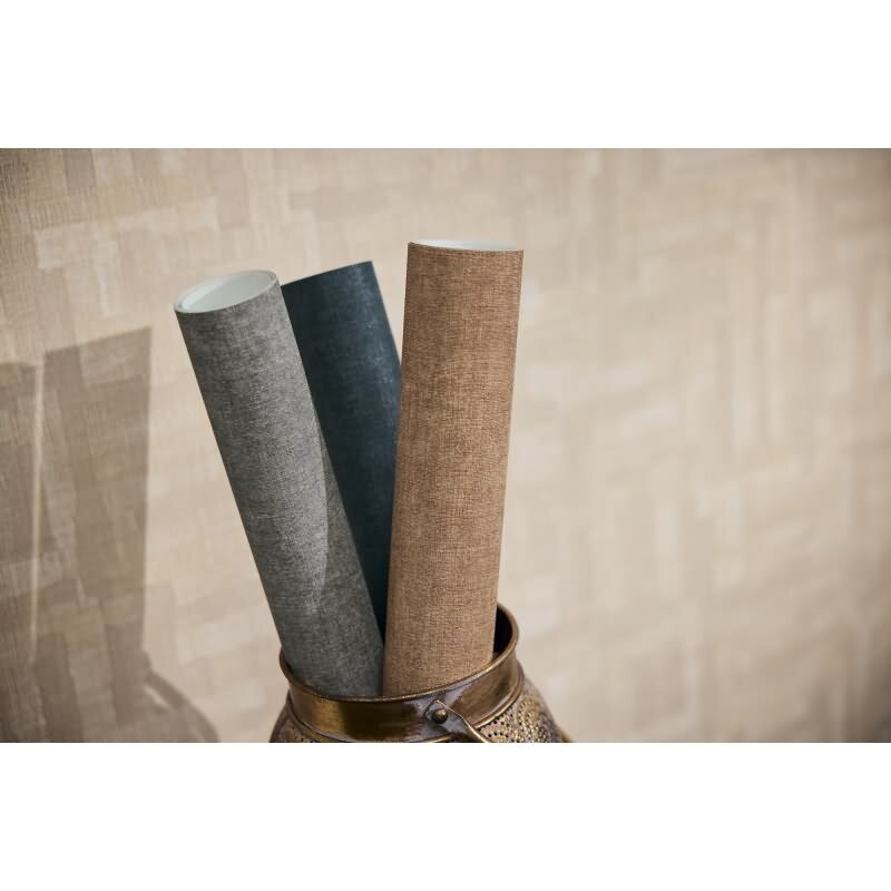 Uni-Tapete Stoffoptik Anthrazit Dunkle hochwertige moderne Vliestapete (KG-171758)