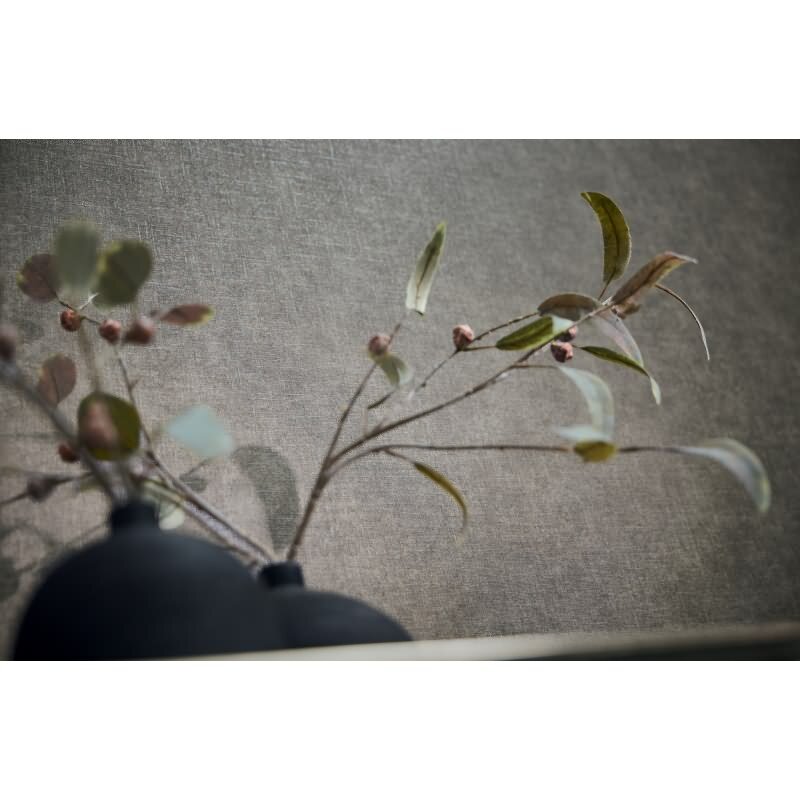 Uni-Tapete Stoffoptik Anthrazit Dunkle hochwertige moderne Vliestapete (KG-171758)