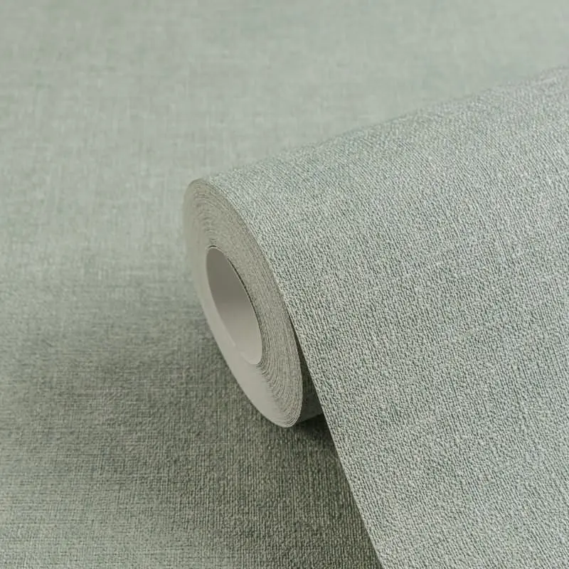 Vliestapete Stoffoptik Salbeigrün strukturierte moderne Uni-Tapete (KG-171760)