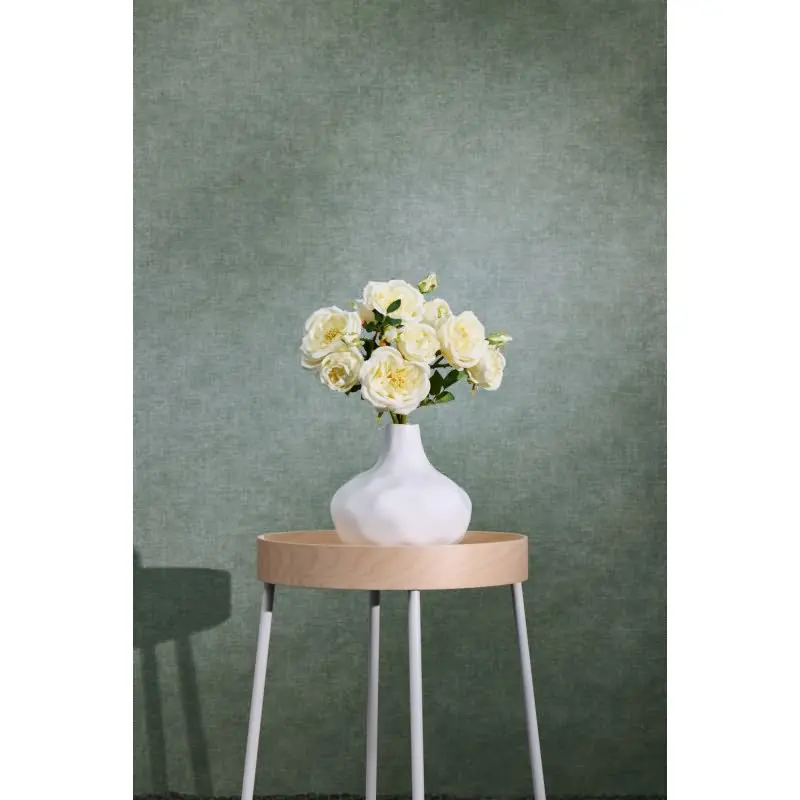 Vliestapete Stoffoptik Salbeigrün strukturierte moderne Uni-Tapete (KG-171760)