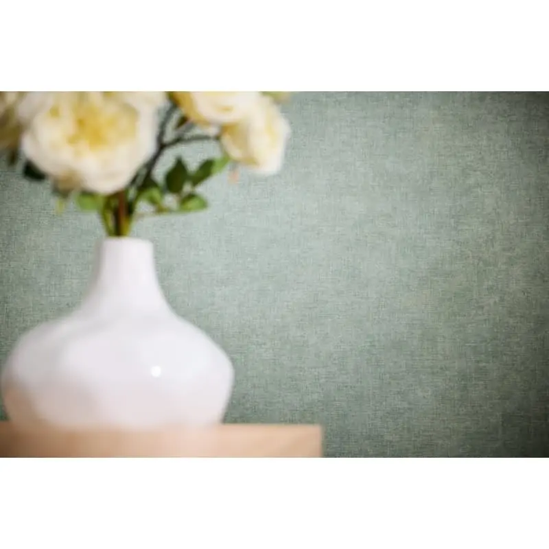 Vliestapete Stoffoptik Salbeigrün strukturierte moderne Uni-Tapete (KG-171760)