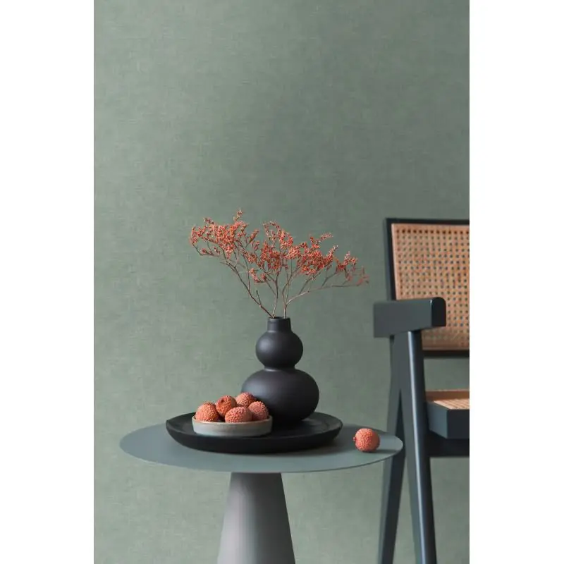 Vliestapete Stoffoptik Salbeigrün strukturierte moderne Uni-Tapete (KG-171760)