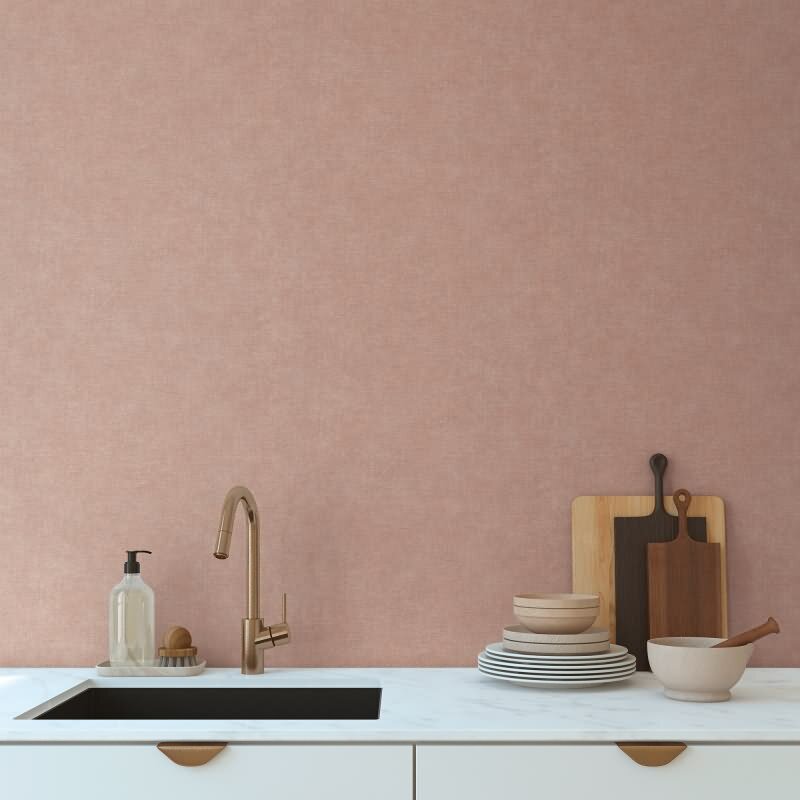 Tapete Stoffoptik Rosa Vliestapete strukturiert modern (KG-171762)