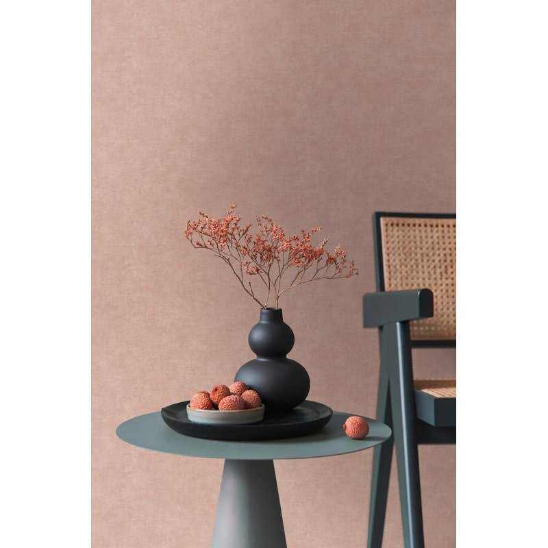 Tapete Stoffoptik Rosa Vliestapete strukturiert modern (KG-171762)