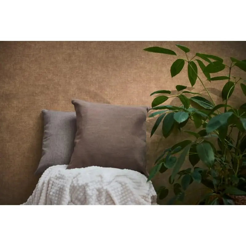 Vliestapete Leinenoptik Terrakotta moderne Uni-Tapete Stoffoptik (KG-171763)