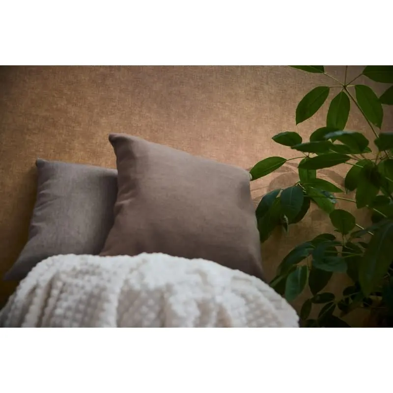 Vliestapete Leinenoptik Terrakotta moderne Uni-Tapete Stoffoptik (KG-171763)