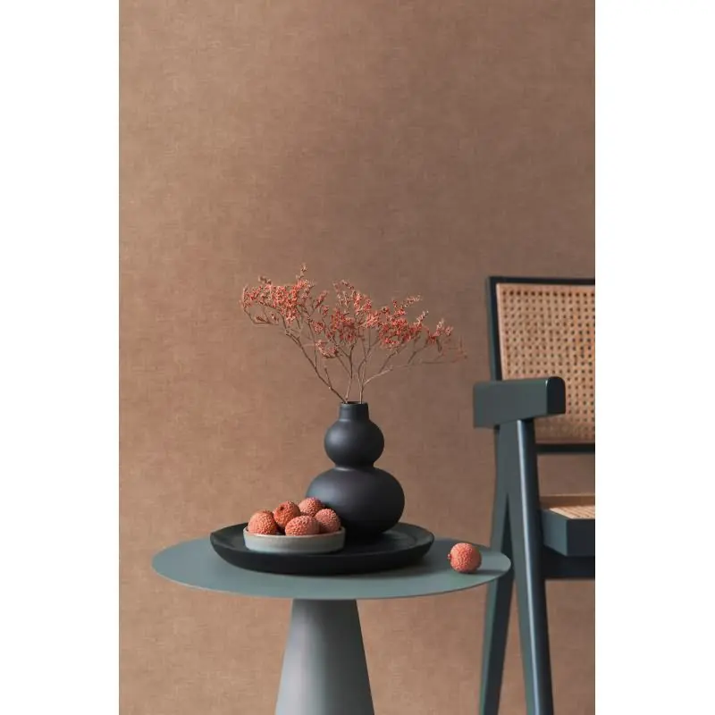 Vliestapete Leinenoptik Terrakotta moderne Uni-Tapete Stoffoptik (KG-171763)