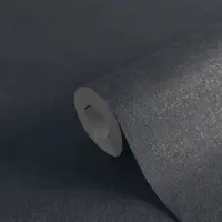 Vliestapete Dunkelblau Stoffoptik strukturiert Unitapete...