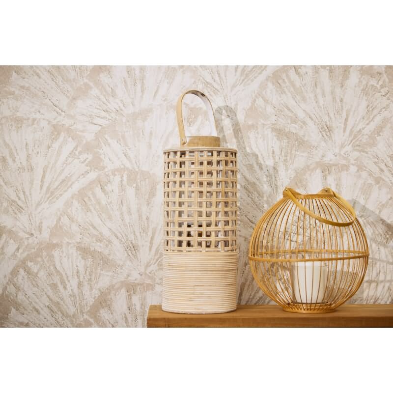 Struktur-Tapete in 3D Fächeroptik Creme Beige Vliestapete (KG-171767)