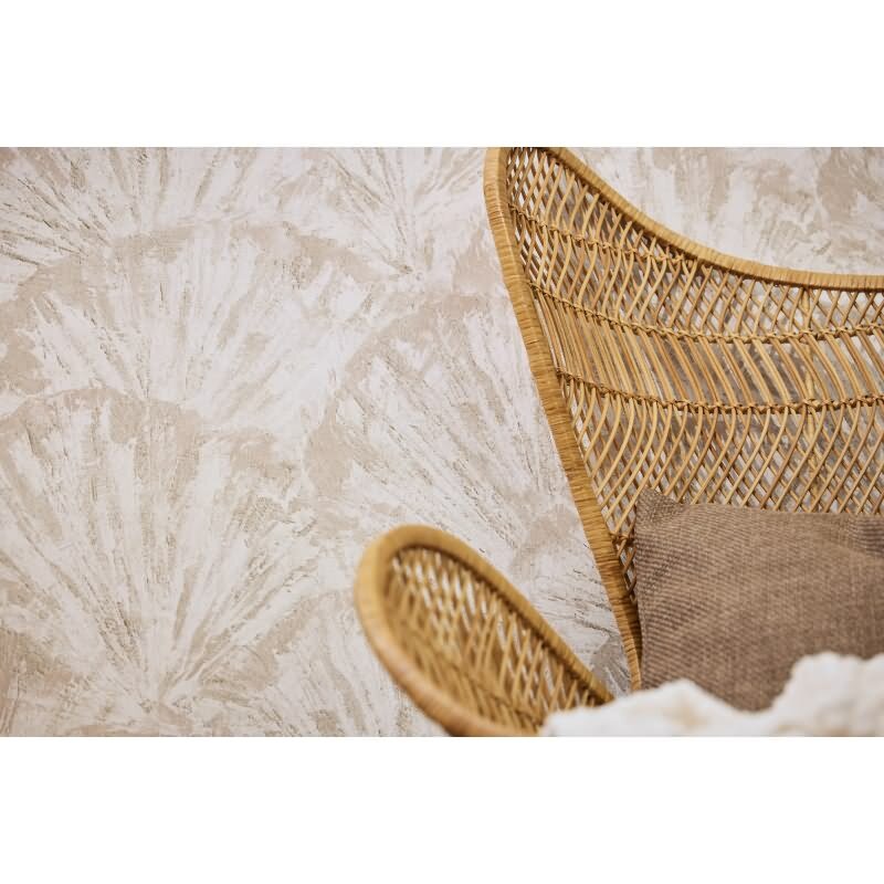 Struktur-Tapete in 3D Fächeroptik Creme Beige Vliestapete (KG-171767)