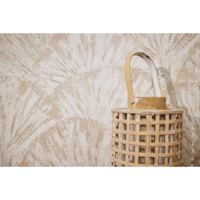 Struktur-Tapete in 3D Fächeroptik Creme Beige Vliestapete (KG-171767)