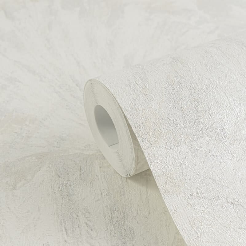 Struktur-Tapete mit 3D Fächermuster Weiß Hellgrau Vliestapete (KG-171768)