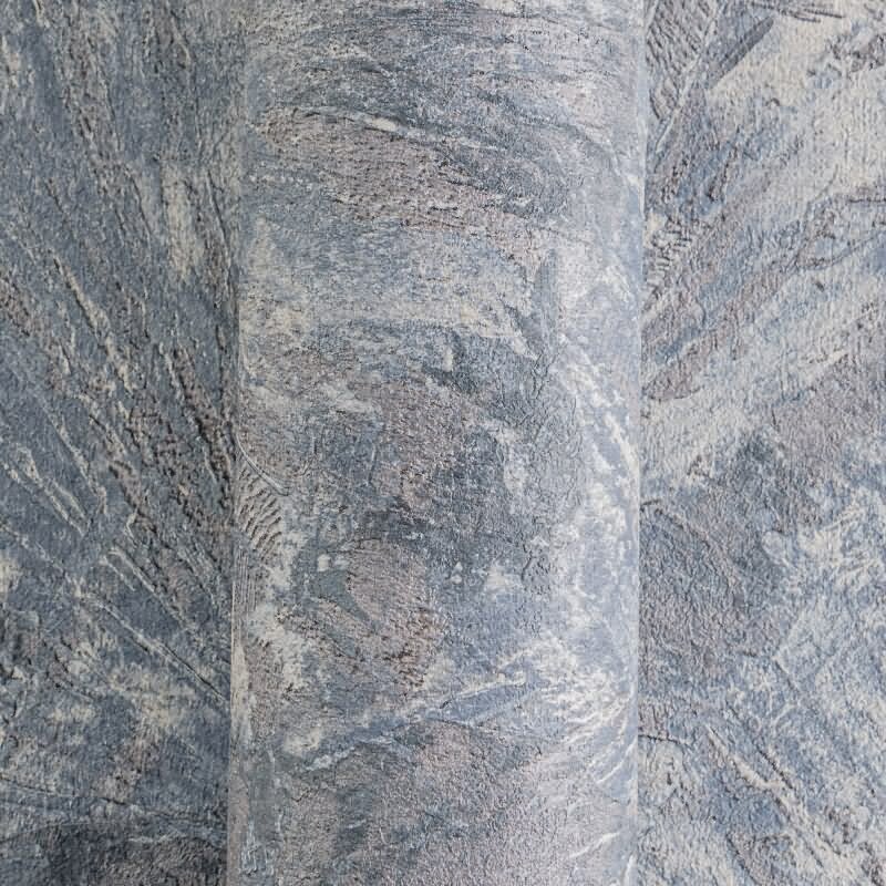 Fächer-Tapete Blau Braun Grau Strukturierte 3D-Vliestapete (KG-171770)