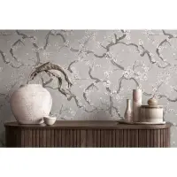 Vintage-Tapete Kirschbl&uuml;ten Vliestapete floral...