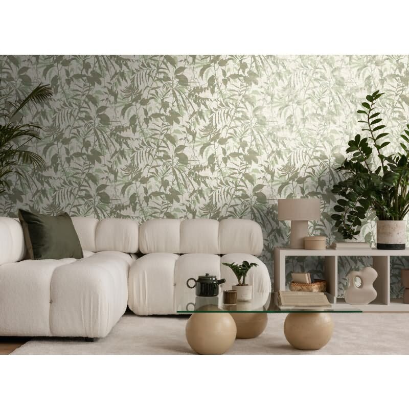 Botanik Tapete Grün Gold Metallic Blättermuster Vliestapete Dschungel (KG-171776)