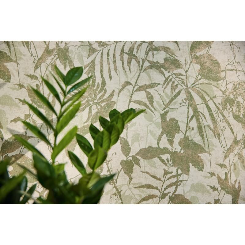 Botanik Tapete Grün Gold Metallic Blättermuster Vliestapete Dschungel (KG-171776)