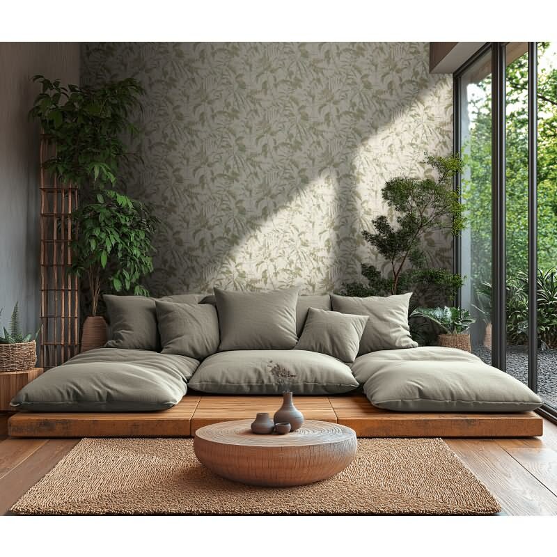 Botanik Tapete Grün Gold Metallic Blättermuster Vliestapete Dschungel (KG-171776)