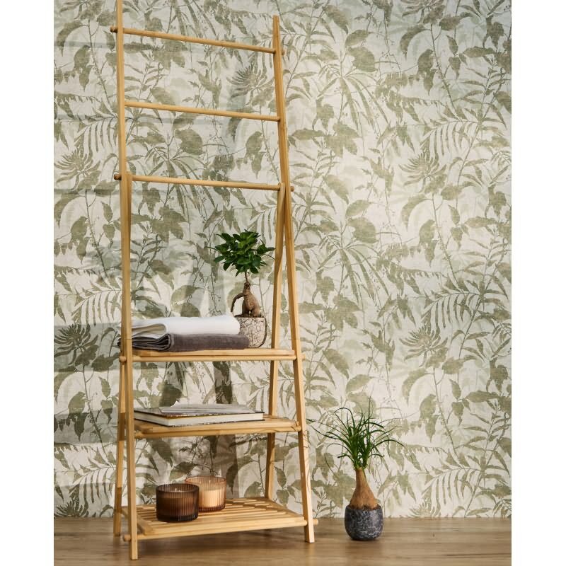 Botanik Tapete Grün Gold Metallic Blättermuster Vliestapete Dschungel (KG-171776)
