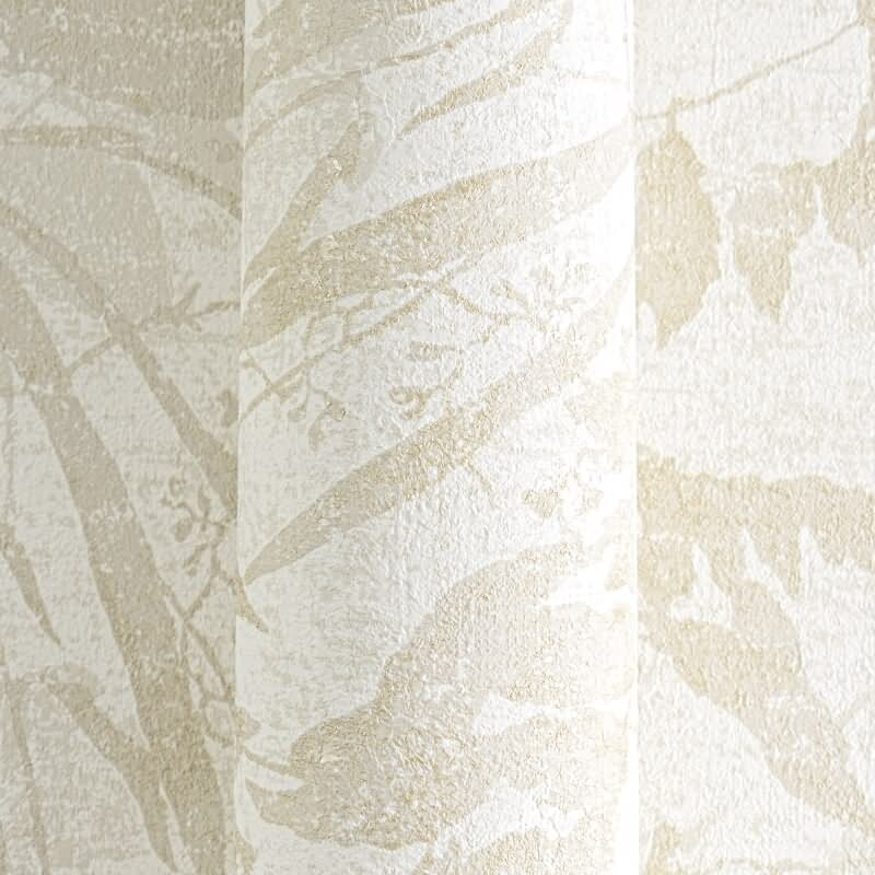 Blätter Tapete Beige Weiß Gold Metallic Pflanzen Vliestapete Dschungel (KG-171777)