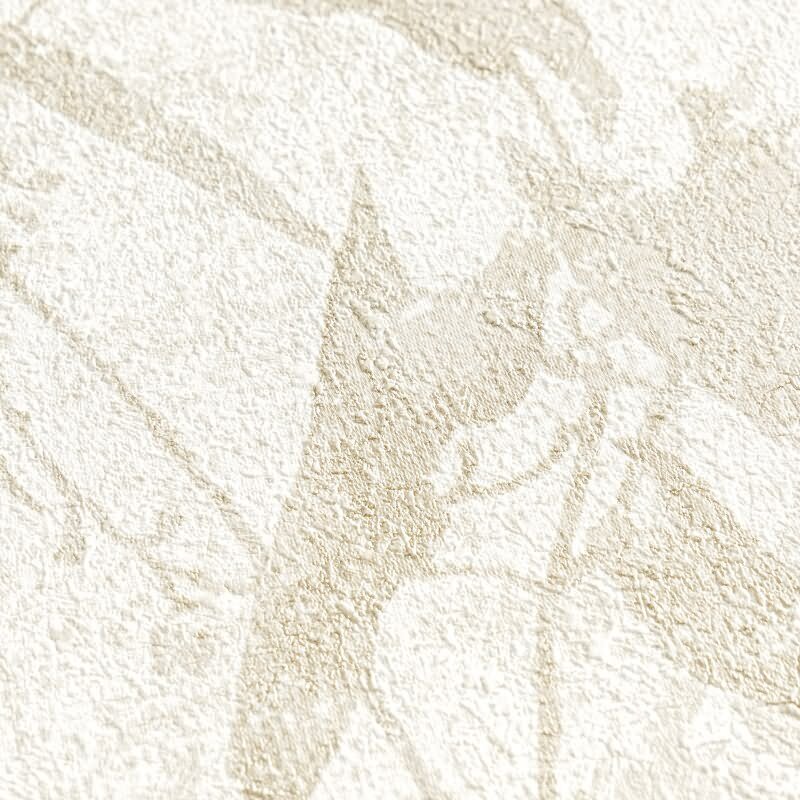 Blätter Tapete Beige Weiß Gold Metallic Pflanzen Vliestapete Dschungel (KG-171777)