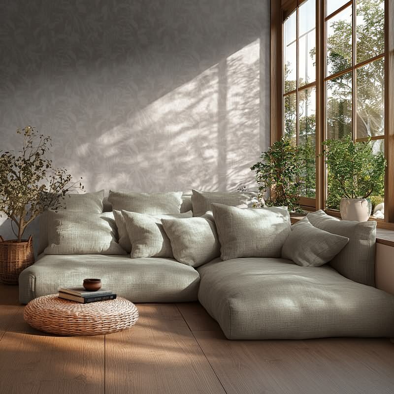 Dschungel Tapete Grau Weiß Pflanzen Blätter Natur Vliestapete (KG-171778)