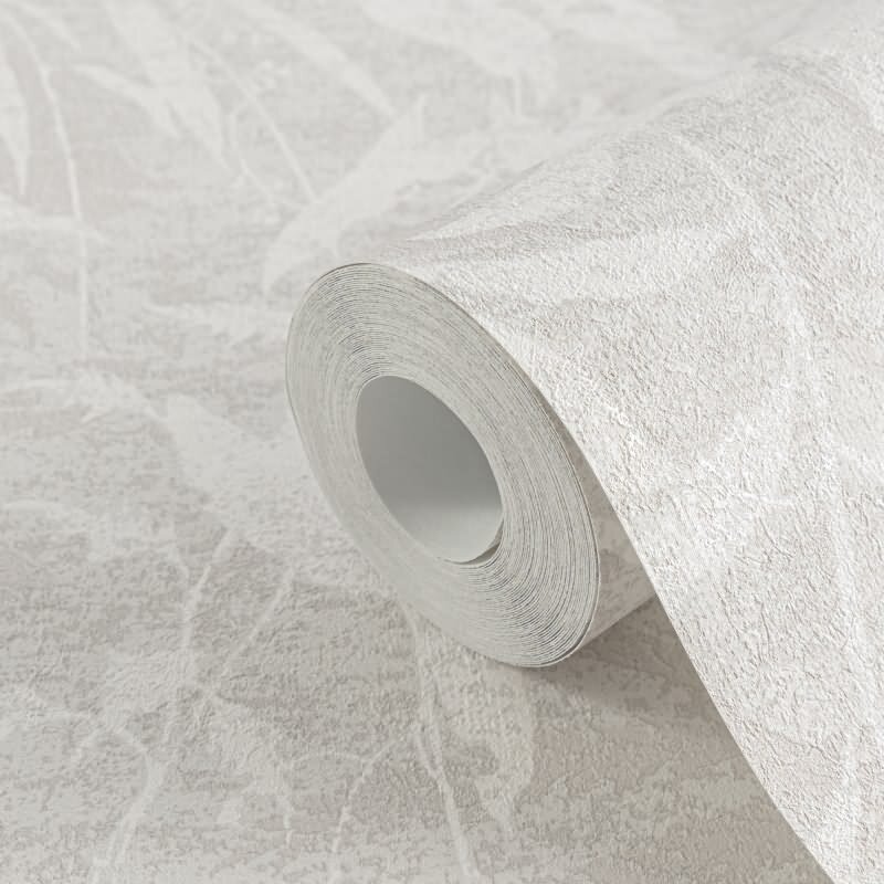 Dschungel Tapete Grau Weiß Pflanzen Blätter Natur Vliestapete (KG-171778)