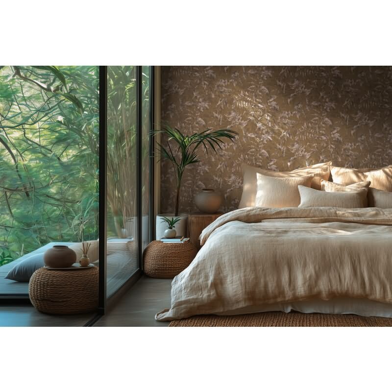 Tapete Dschungel Braun Metallic Naturmuster in Vintage Optik Vliestapete (KG-171779)