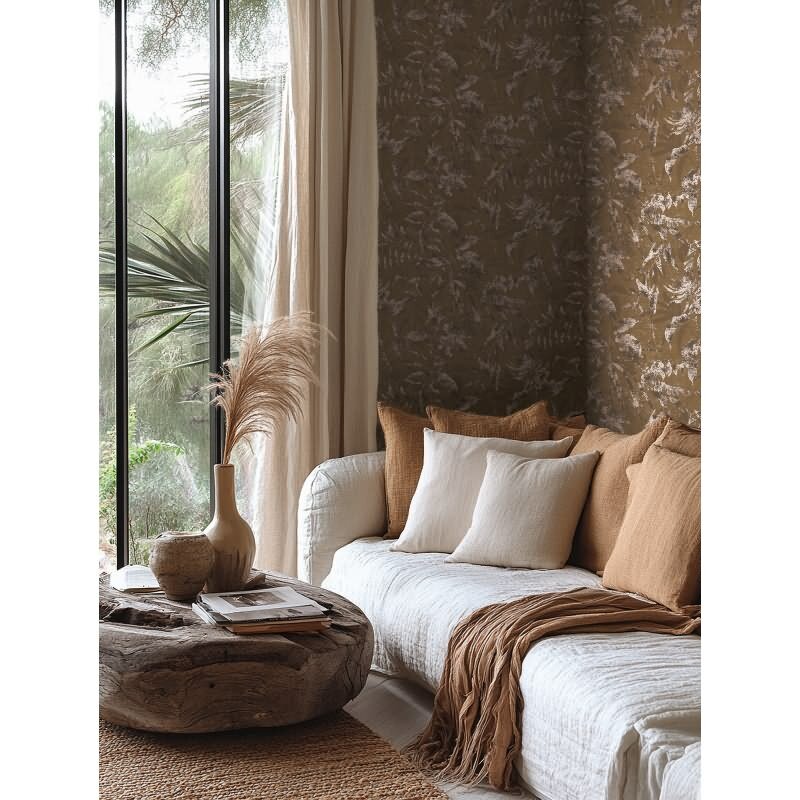 Tapete Dschungel Braun Metallic Naturmuster in Vintage Optik Vliestapete (KG-171779)