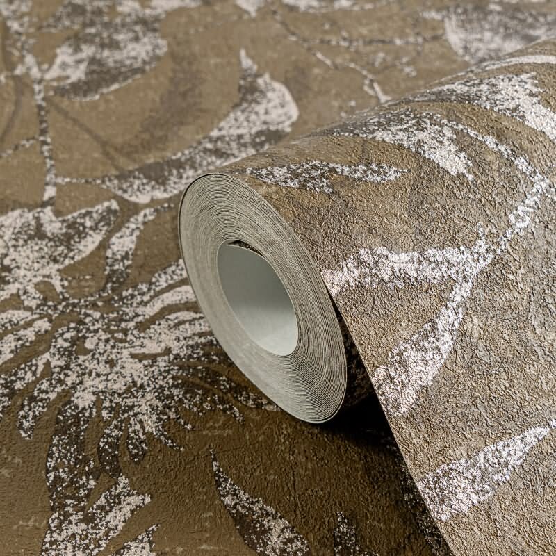 Tapete Dschungel Braun Metallic Naturmuster in Vintage Optik Vliestapete (KG-171779)