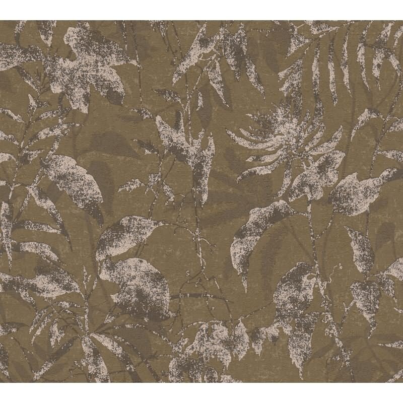 Tapete Dschungel Braun Metallic Naturmuster in Vintage Optik Vliestapete (KG-171779)