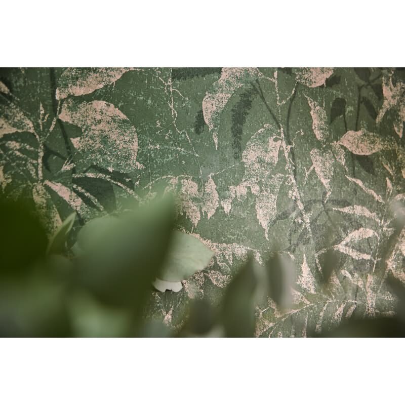 Dschungel Tapete Dunkelgrün Gold Metallic Pflanzendesign Blätter Vliestapete (KG-171781)