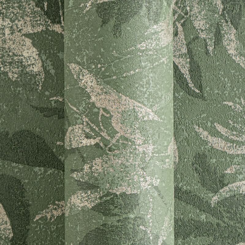 Dschungel Tapete Dunkelgrün Gold Metallic Pflanzendesign Blätter Vliestapete (KG-171781)