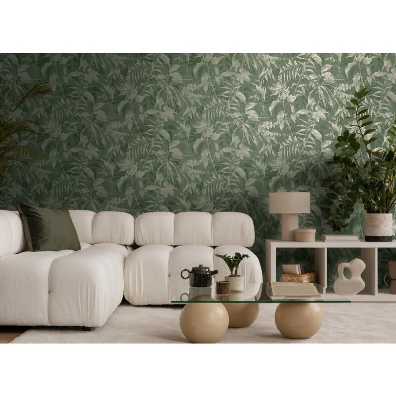 Dschungel Tapete Dunkelgrün Gold Metallic Pflanzendesign Blätter Vliestapete (KG-171781)