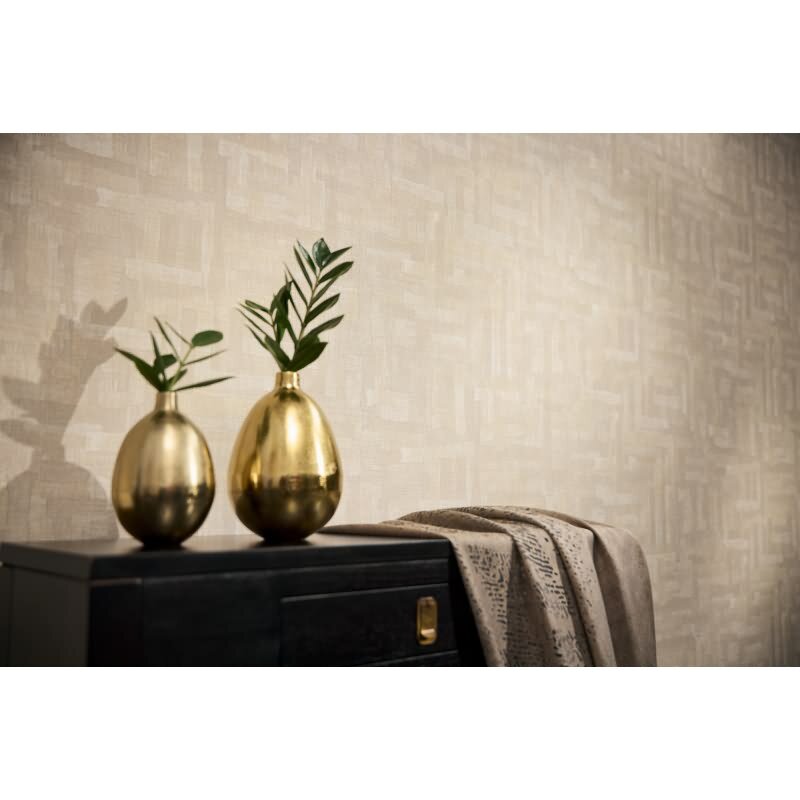 Muster Strukturtapete mit Teppich-Leinenoptik Beige Creme Vliestapete (KG-171782)