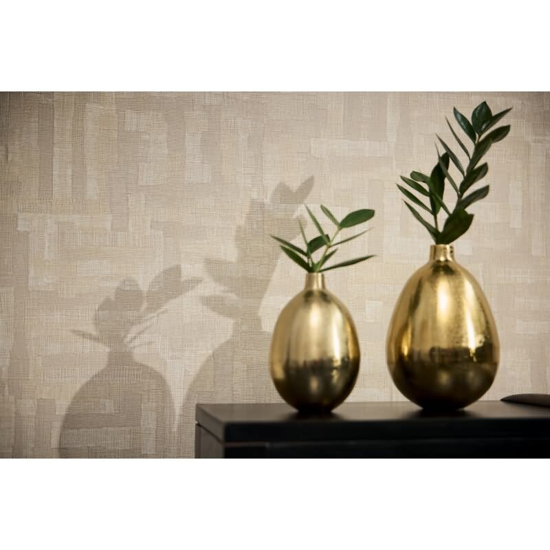 Muster Strukturtapete mit Teppich-Leinenoptik Beige Creme Vliestapete (KG-171782)