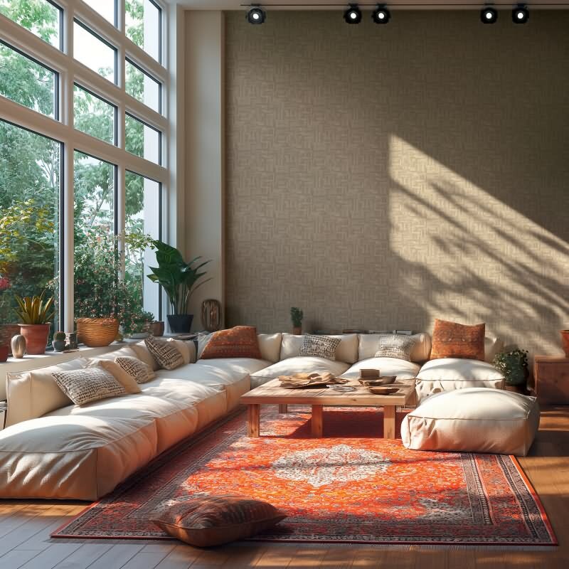 Mustertapete Grau Hellbraun Vintage Vliestapete Leinen-Stoffoptik (KG-171783)