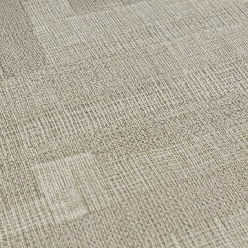 Mustertapete Grau Hellbraun Vintage Vliestapete Leinen-Stoffoptik (KG-171783)