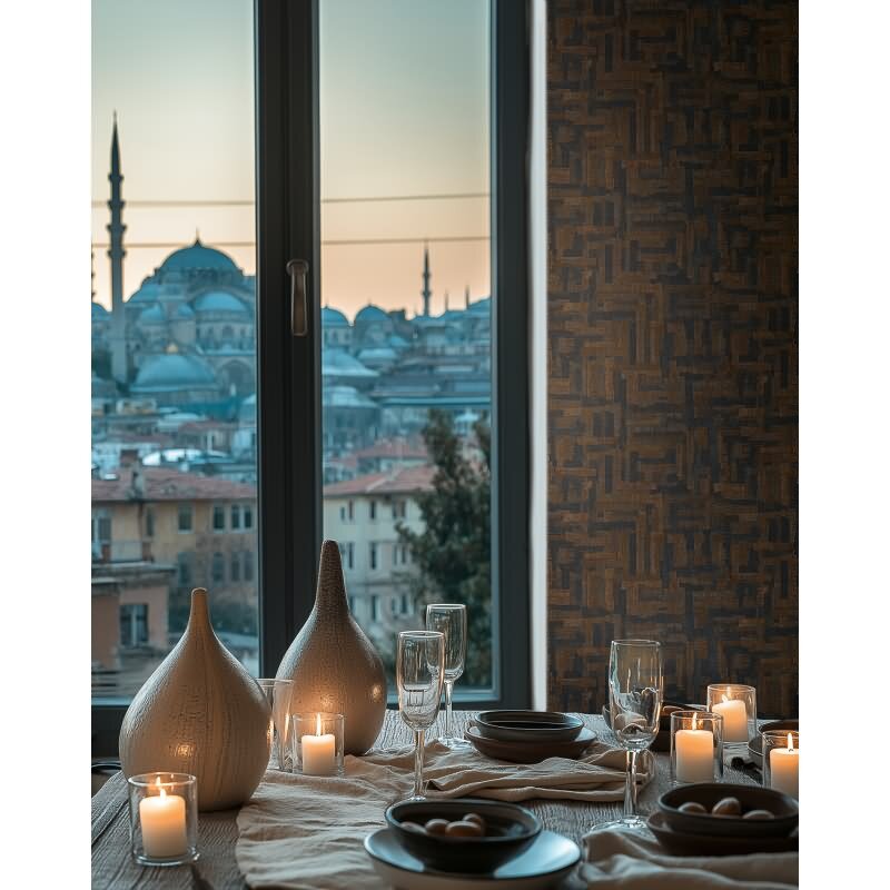 Strukturtapete mit Stoffoptik Braun Dunkelblau Muster-Vliestapete (KG-171784)