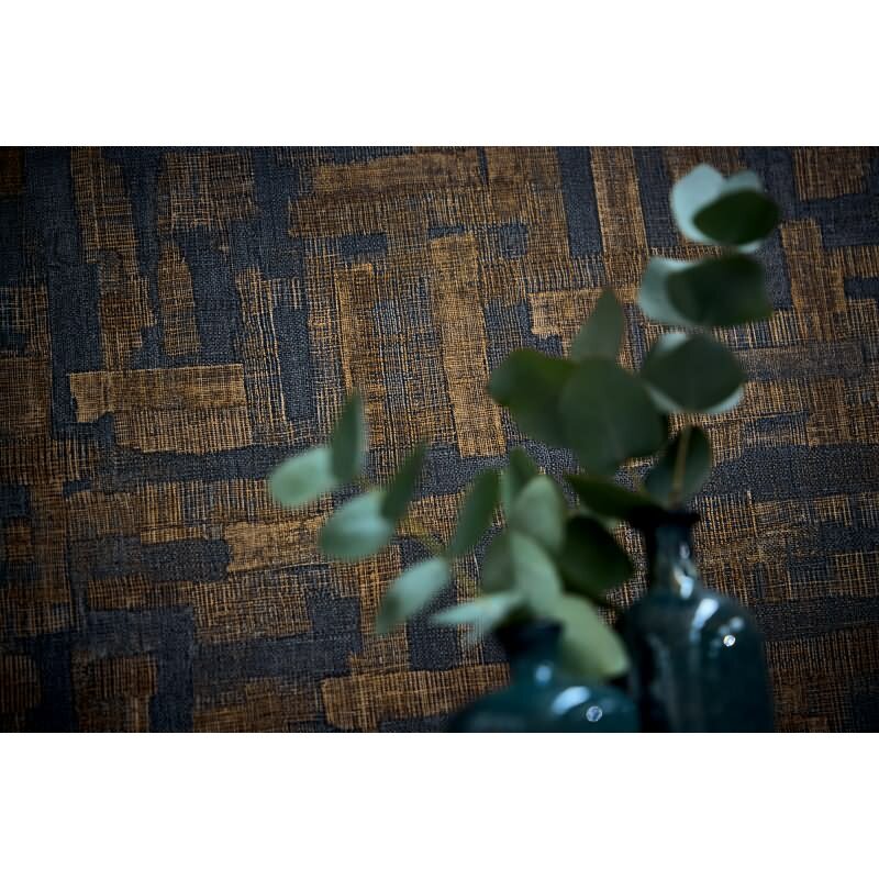 Stoffoptik Muster-Tapete mit Leinenstruktur Braun Grau Vliestapete Vintage (KG-171785)