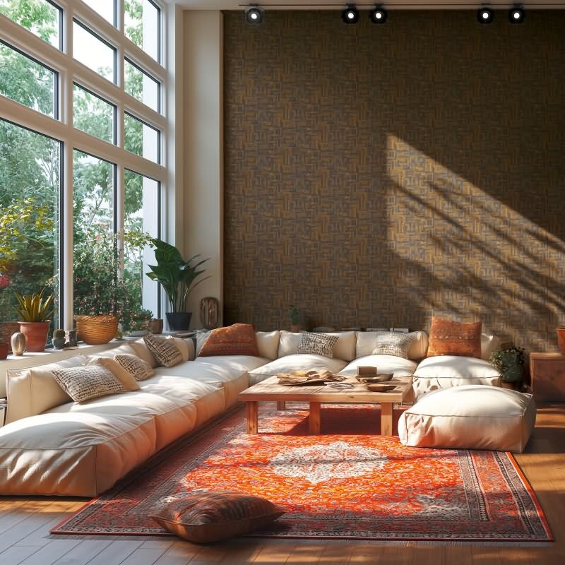 Stoffoptik Muster-Tapete mit Leinenstruktur Braun Grau Vliestapete Vintage (KG-171785)