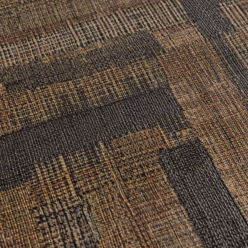 Vintage Strukturtapete mit Leinen Optik Braun Schwarz Vliestapete Stoffoptik (KG-171787)