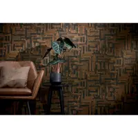 Vintage Strukturtapete mit Leinen Optik Braun Schwarz...