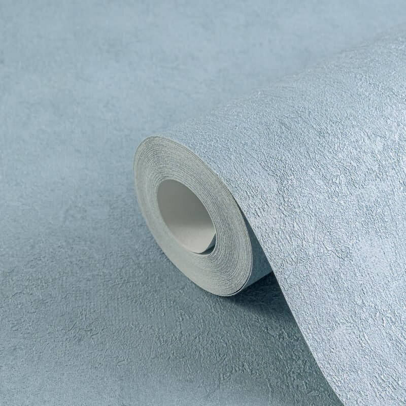 Unitapete in Putzoptik Blau Einfarbige Vlies-Tapete (KG-171789)